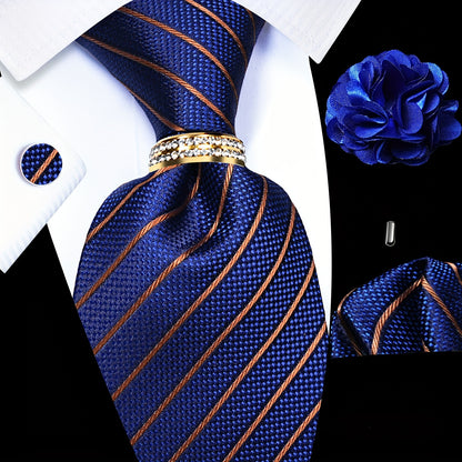 Men's Necktie - 's Wedding Set 5pcs - Matching Tie Pocket Square Cufflinks Tie Ring & - product detail view 19