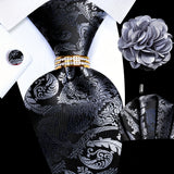 Silvery Grey Tie Set -322+12