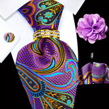 Purple Paisley Tie Set -168+11