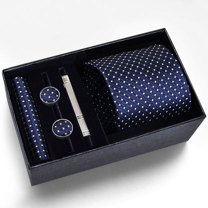 Men's Necktie - Tie Gift Box Set for 5 Piece Pocket Square Cufflinks Tie Clip | Elegant - product detail view 22