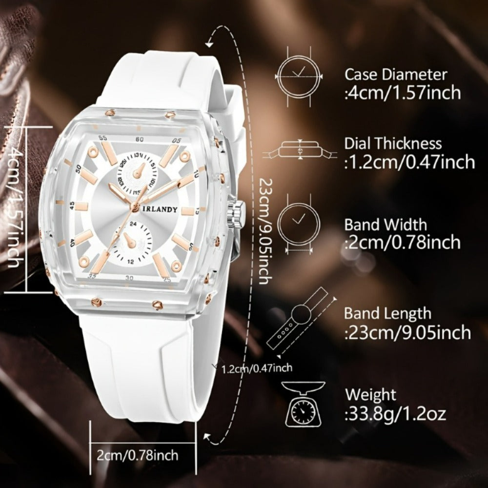 Men's Quartz Watch - 5-Piece 's Set Minimalist Sport Casual Wristwatch Alloy Case Silicone - product detail view 7