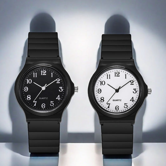 Men's Quartz Watch - Analog Set of 2 - Minimalist Round Face Casual Wristwatch with Movement - main product view
