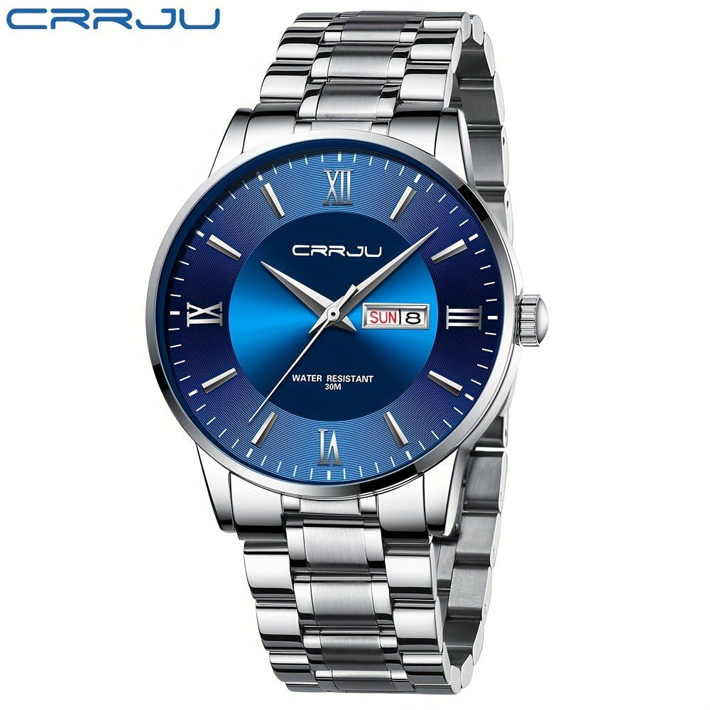 Men's Quartz Watch - Big Face for - Stainless Steel Waterproof Analog , Easy to Read Roman & - product detail view 6