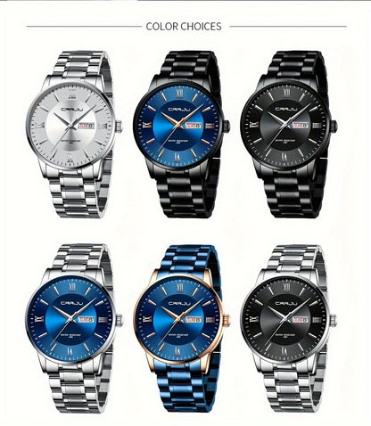 Men's Quartz Watch - Big Face for - Stainless Steel Waterproof Analog , Easy to Read Roman & - product detail view 14