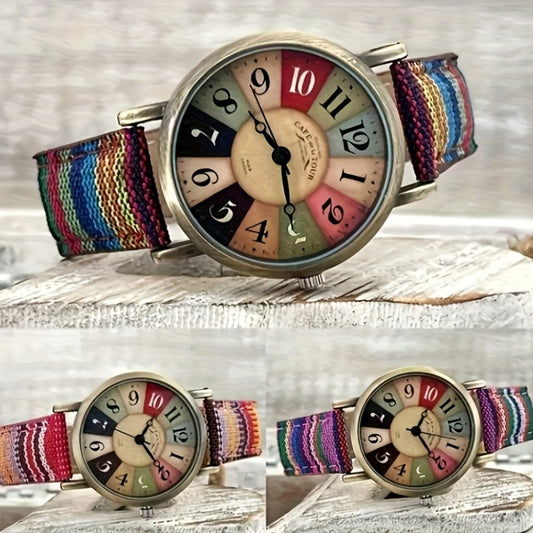 Women's Quartz Watch - Bohemian Rainbow for Vintage Multicolor Analog Digital Wristwatch with - main product view