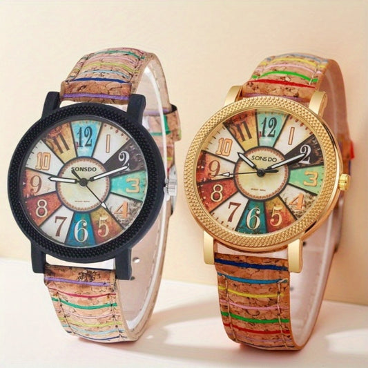 Men's Quartz Watch - Boho Colorful for Women Analog Wristwatch Fashion Casual Daily Dress - main product view