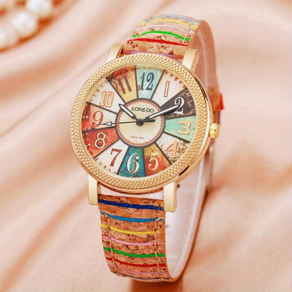 Men's Quartz Watch - Boho Colorful for Women Analog Wristwatch Fashion Casual Daily Dress - product detail view 4