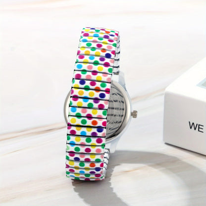 Women's Quartz Watch - Boho for Elastic Stretch Strap Analog Wristwatch - Large Arabic Numeral - product detail view 2