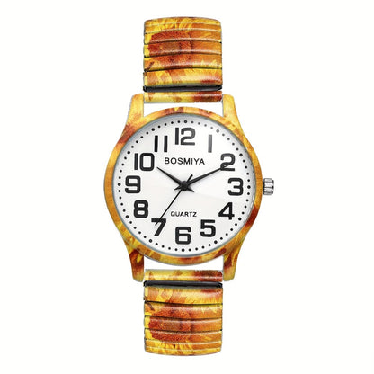 Men's Quartz Watch - Boho Printed - Stretch Band Wristwatch Large Arabic Numerals Starry Sky - product detail view 13
