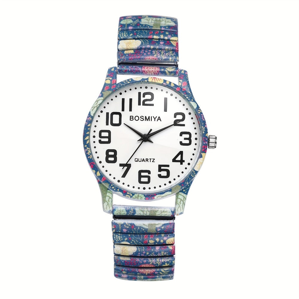 Men's Quartz Watch - Boho Printed - Stretch Band Wristwatch Large Arabic Numerals Starry Sky - product detail view 15