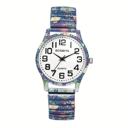 Men's Quartz Watch - Boho Printed - Stretch Band Wristwatch Large Arabic Numerals Starry Sky - product detail view 15