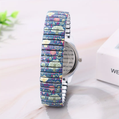 Men's Quartz Watch - Boho Printed - Stretch Band Wristwatch Large Arabic Numerals Starry Sky - product detail view 18