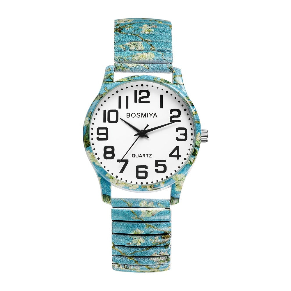 Men's Quartz Watch - Boho Printed - Stretch Band Wristwatch Large Arabic Numerals Starry Sky - product detail view 20