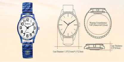Men's Quartz Watch - Boho Printed - Stretch Band Wristwatch Large Arabic Numerals Starry Sky - product detail view 27