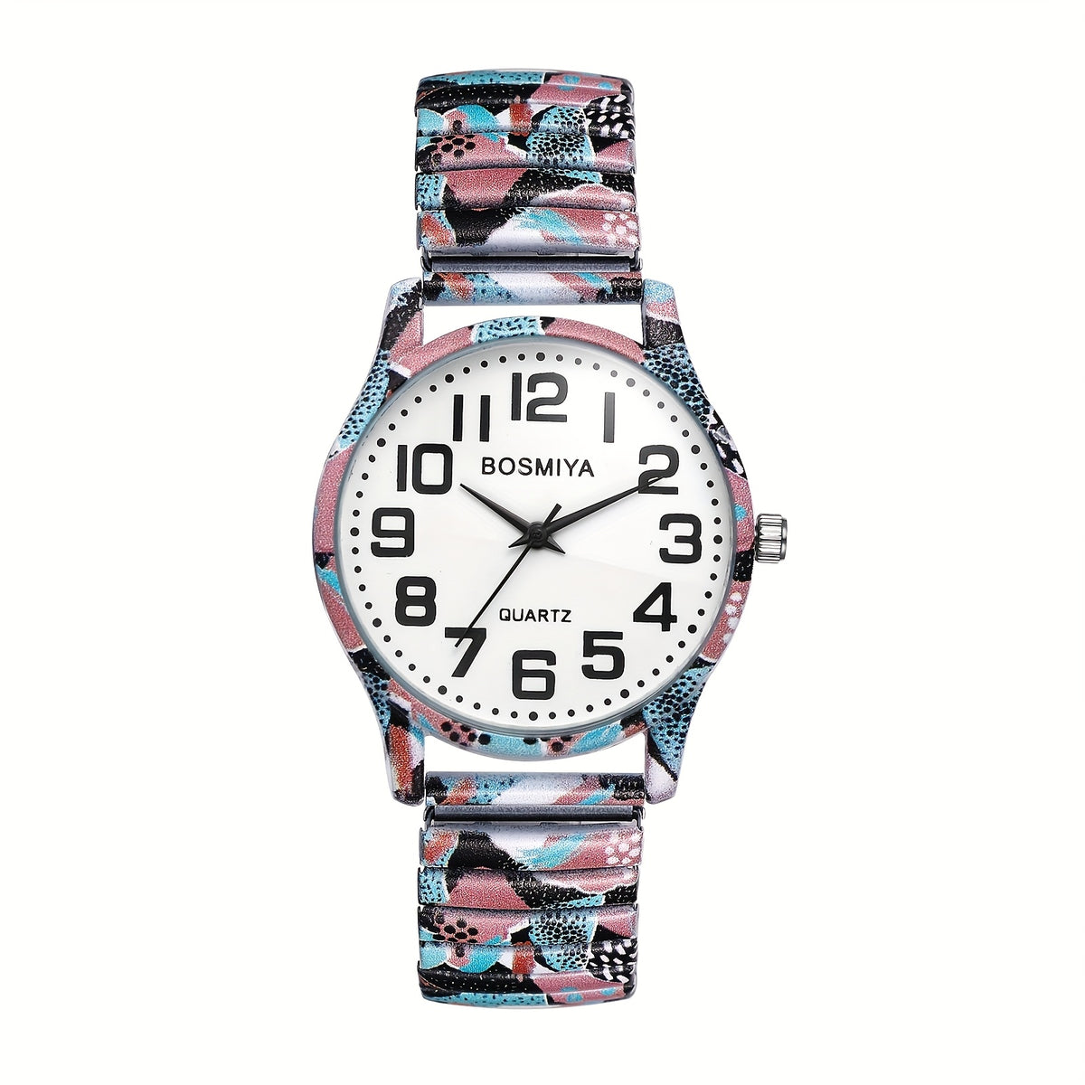 Men's Quartz Watch - Boho Printed - Stretch Band Wristwatch Large Arabic Numerals Starry Sky - product detail view 28