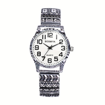 Men's Quartz Watch - Boho Printed - Stretch Band Wristwatch Large Arabic Numerals Starry Sky - product detail view 31