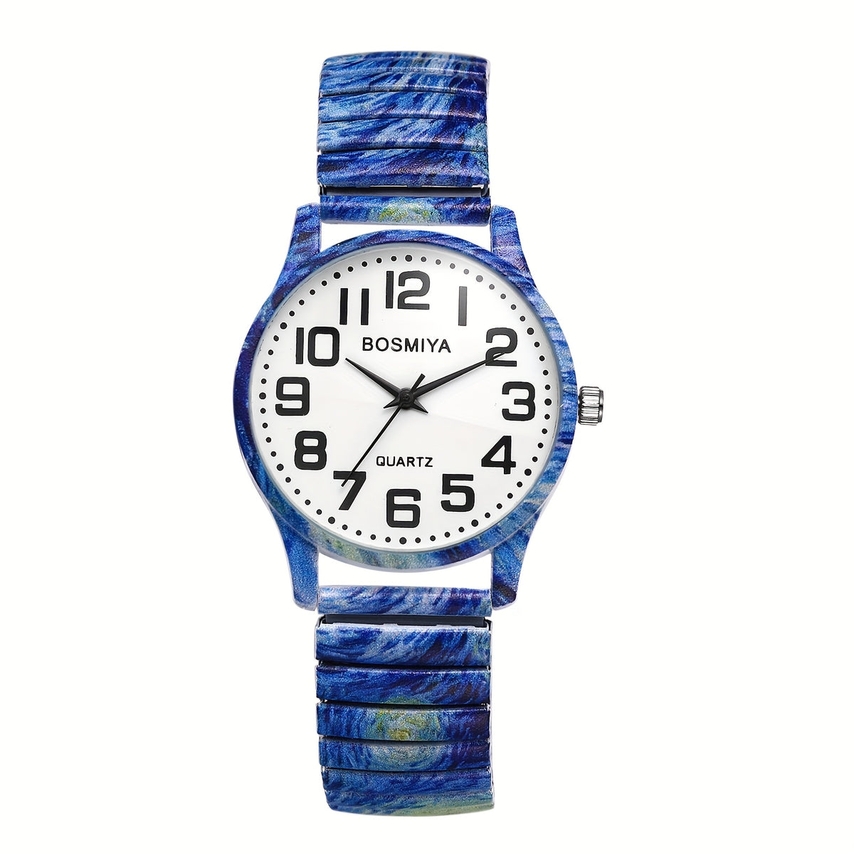 Men's Quartz Watch - Boho Printed - Stretch Band Wristwatch Large Arabic Numerals Starry Sky - product detail view 32