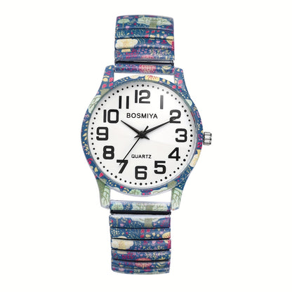 Men's Quartz Watch - Boho Printed - Stretch Band Wristwatch Large Arabic Numerals Starry Sky - product detail view 34