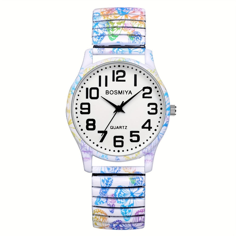 Women's Quartz Watch - Boho for Stretch Stainless Steel Strap, Large Arabic Numeral Dial - product detail view 9