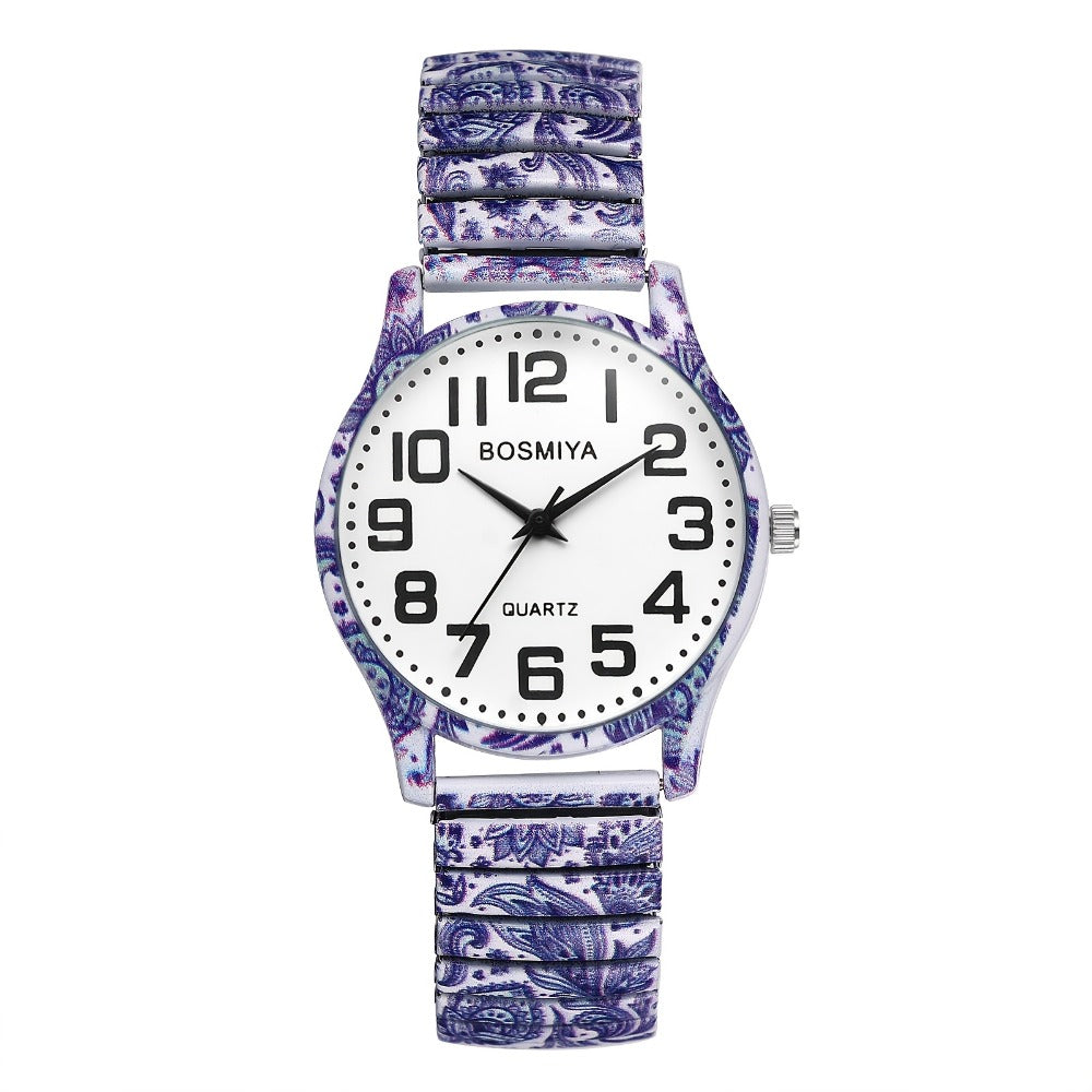 Women's Quartz Watch - Boho for Stretch Stainless Steel Strap, Large Arabic Numeral Dial - product detail view 20