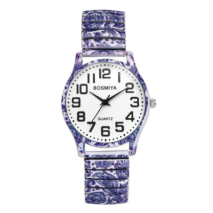 Women's Quartz Watch - Boho for Stretch Stainless Steel Strap, Large Arabic Numeral Dial - product detail view 20