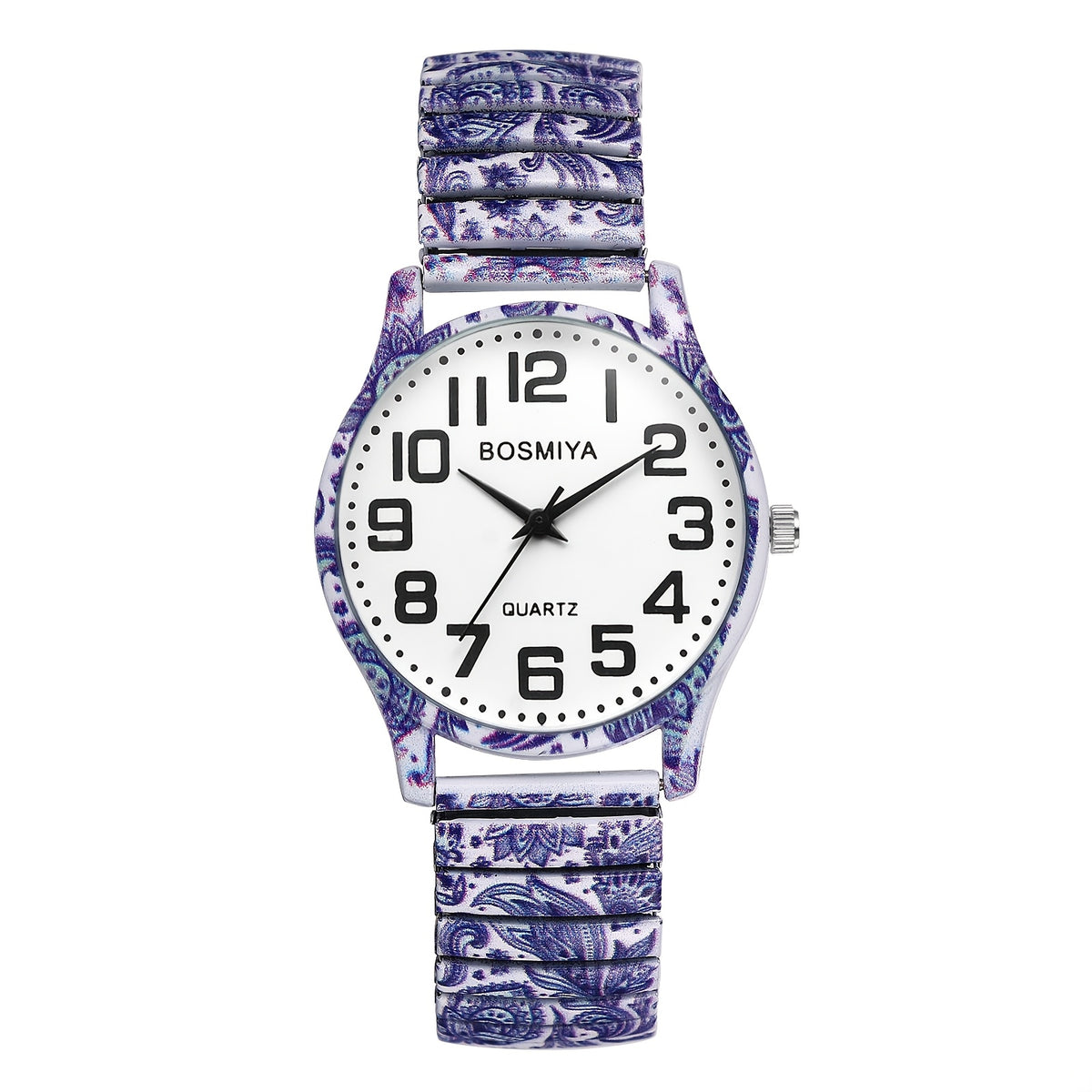 Women's Quartz Watch - Boho for Stretch Stainless Steel Strap, Large Arabic Numeral Dial - product detail view 32