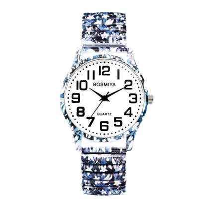 Women's Quartz Watch - Boho for Stretch Stainless Steel Strap, Large Arabic Numeral Dial - product detail view 36
