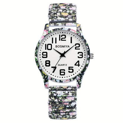 Women's Quartz Watch - Boho for Stretch Stainless Steel Strap, Large Arabic Numeral Dial - product detail view 37