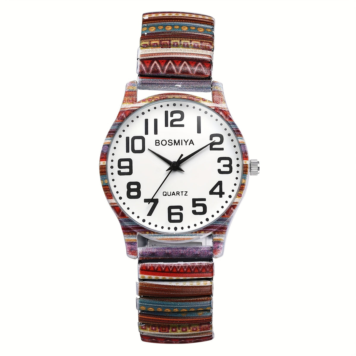 Women's Quartz Watch - Boho for Stretch Stainless Steel Strap, Large Arabic Numeral Dial - product detail view 39