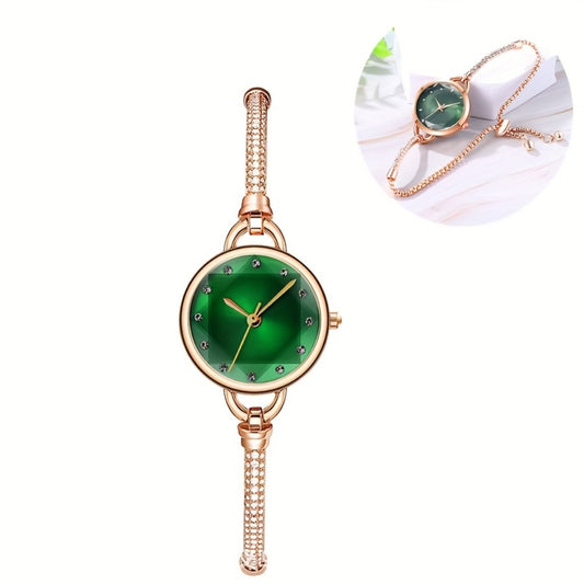 Women's Quartz Watch - Bracelet for Hexagonal Case Stainless Steel Analog Dress Wristwatch Petite - main product view