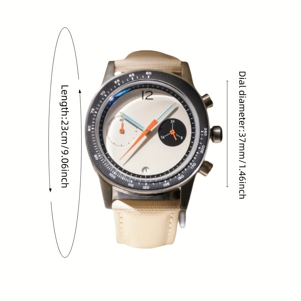 Men's Quartz Watch - CILOA 's Large Dial Stainless Steel Case Calendar Display Fashion Luxury - product detail view 2