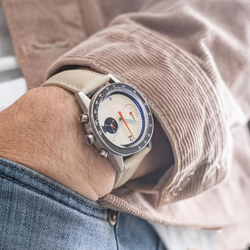Men's Quartz Watch - CILOA 's Large Dial Stainless Steel Case Calendar Display Fashion Luxury - product detail view 10