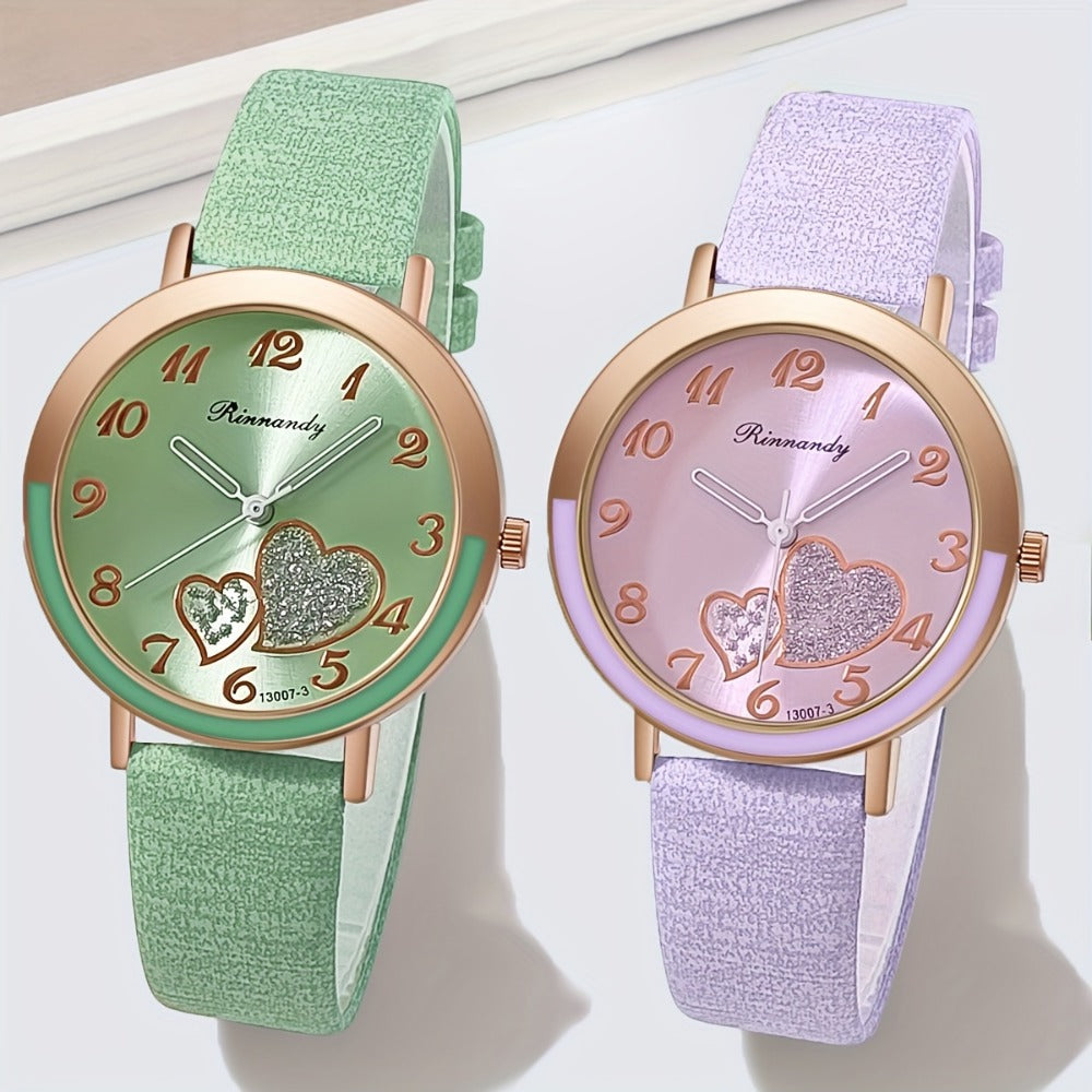 Women's Quartz Watch - Cute Shiny Heart Candy Color Fashion Analog Wristwatch Colorful Casual - main product view