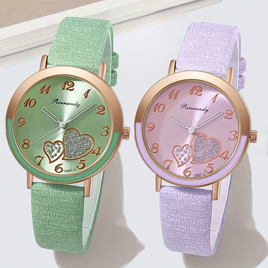Women's Quartz Watch - Cute Shiny Heart Candy Color Fashion Analog Wristwatch Colorful Casual - main product view