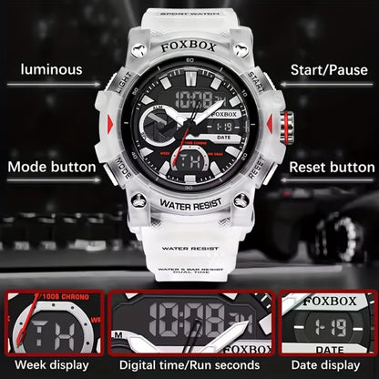 Men's Quartz Watch - FOXBOX LED Digital Night Light Stopwatch Multifunctional Outdoor Hiking - product detail view 12