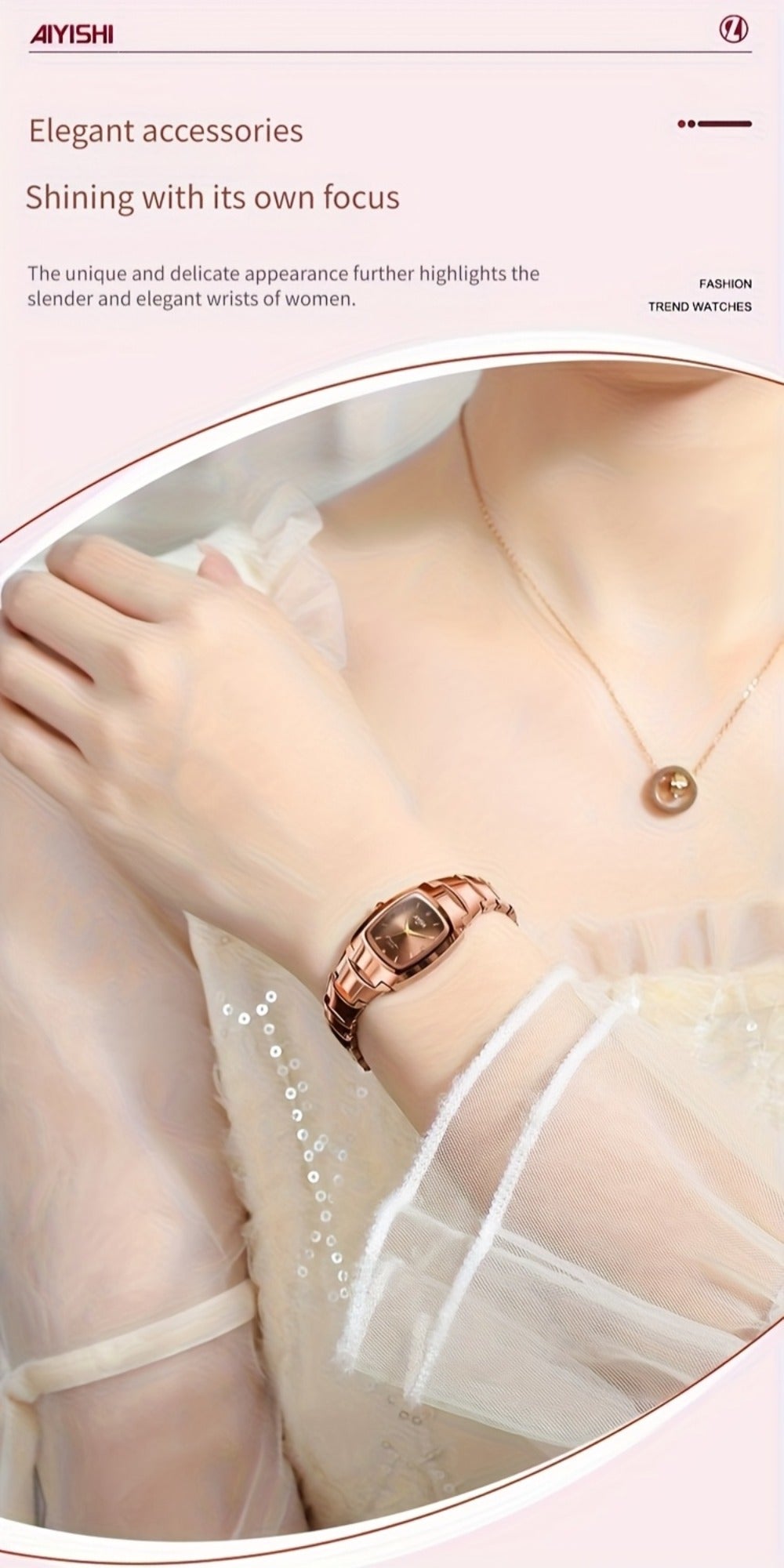 Women's Quartz Watch - Glow in the Dark for AIYSIHI Elegant Rhinestone Wristwatch, Gorgeous - product detail view 12
