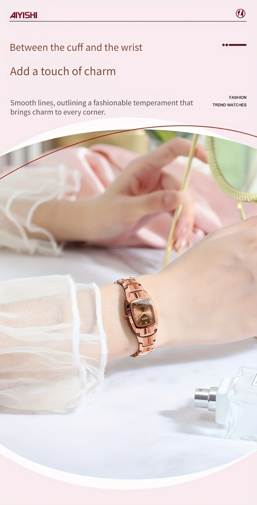 Women's Quartz Watch - Glow in the Dark for AIYSIHI Elegant Rhinestone Wristwatch, Gorgeous - product detail view 13