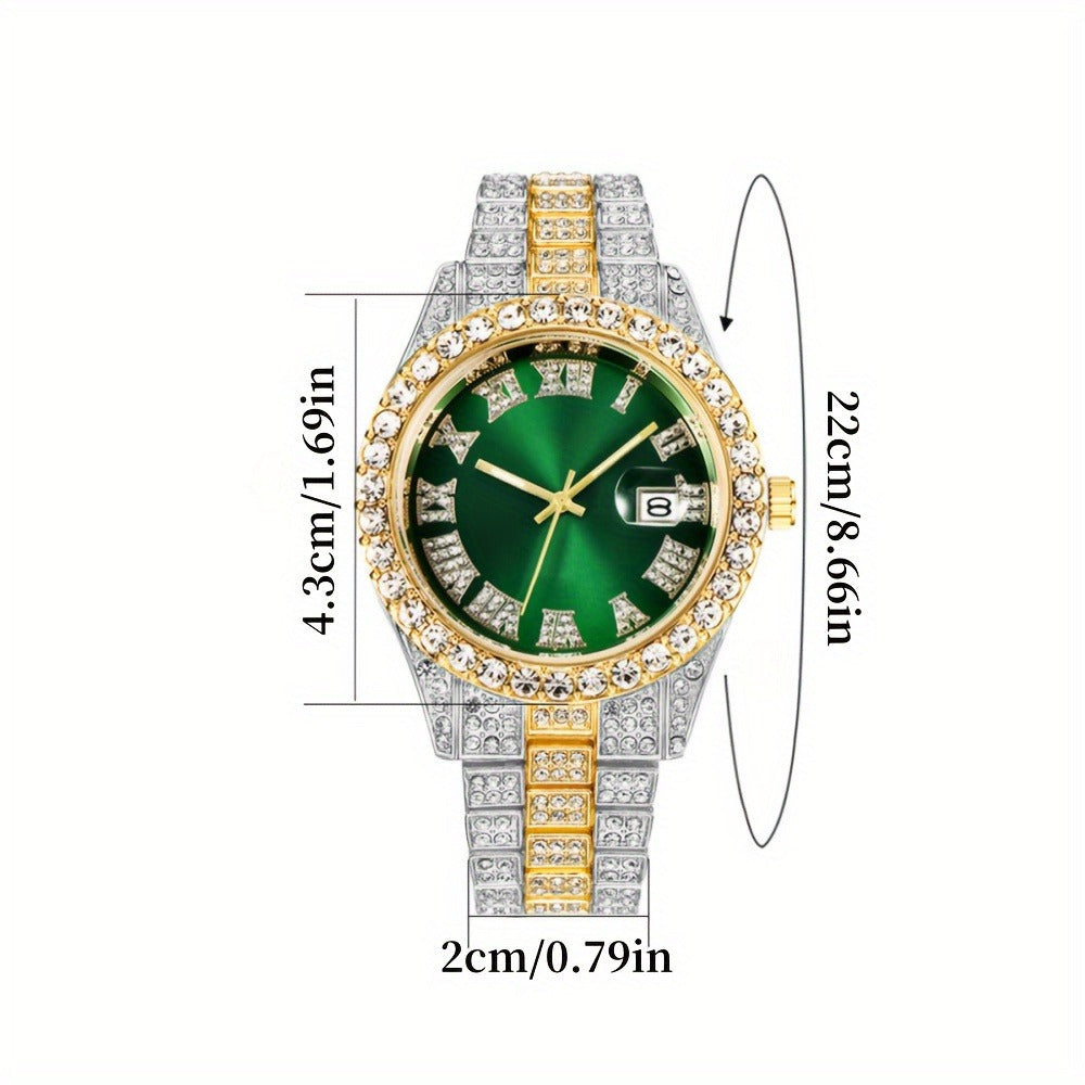 Men's Quartz Watch - Gold Silver Two-Tone Luxury Unisex Analog Dress Wristwatch for Women - product detail view 6