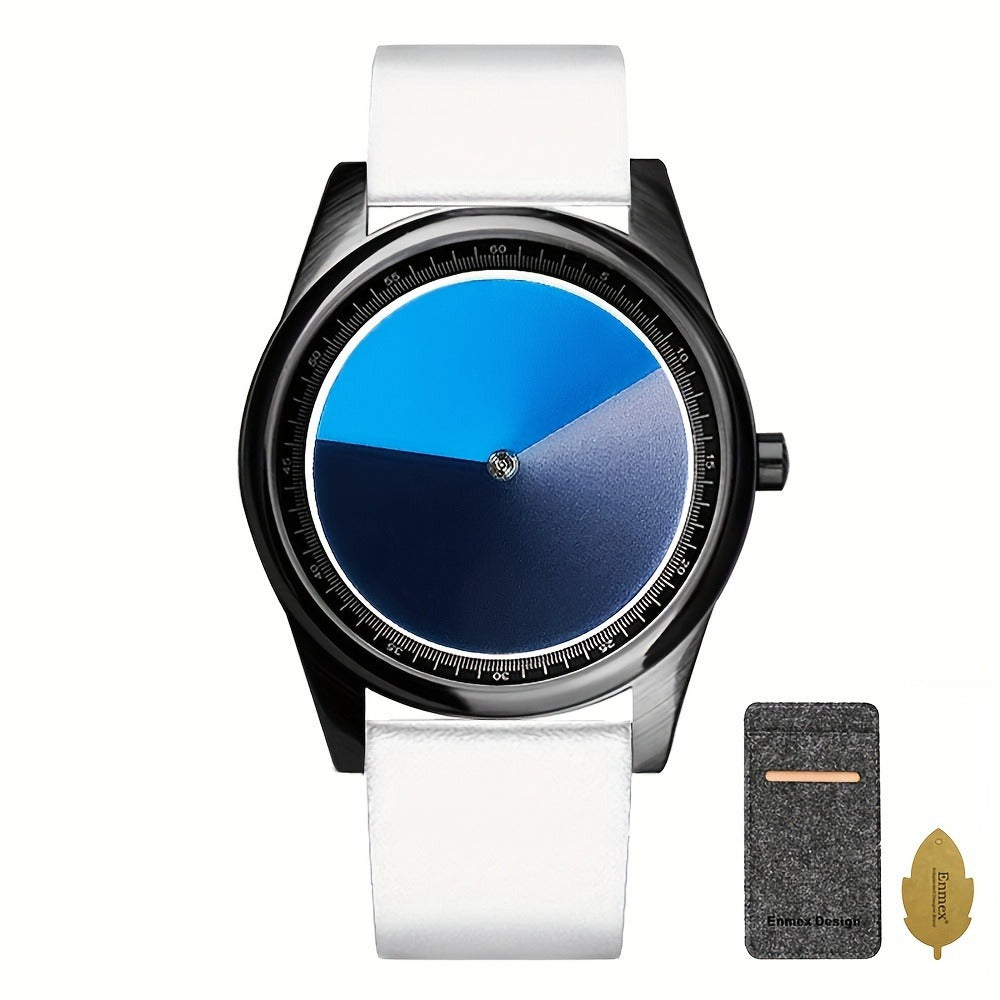 Men's Quartz Watch - Gradient Color Unisex Creative Unique Dial Wristwatch Women Blue Red Green - product detail view 3