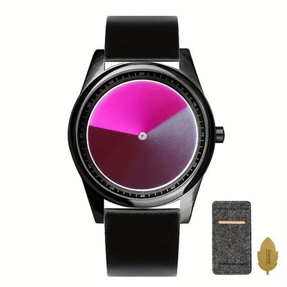 Men's Quartz Watch - Gradient Color Unisex Creative Unique Dial Wristwatch Women Blue Red Green - product detail view 7
