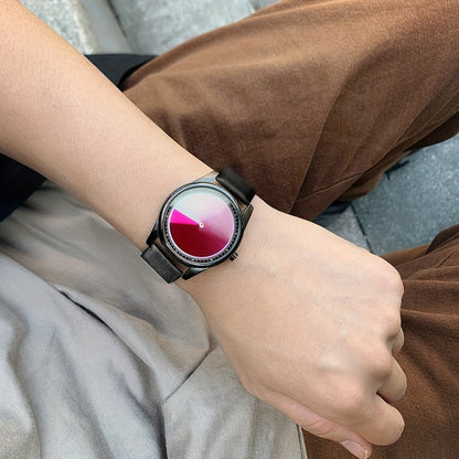 Men's Quartz Watch - Gradient Color Unisex Creative Unique Dial Wristwatch Women Blue Red Green - product detail view 8