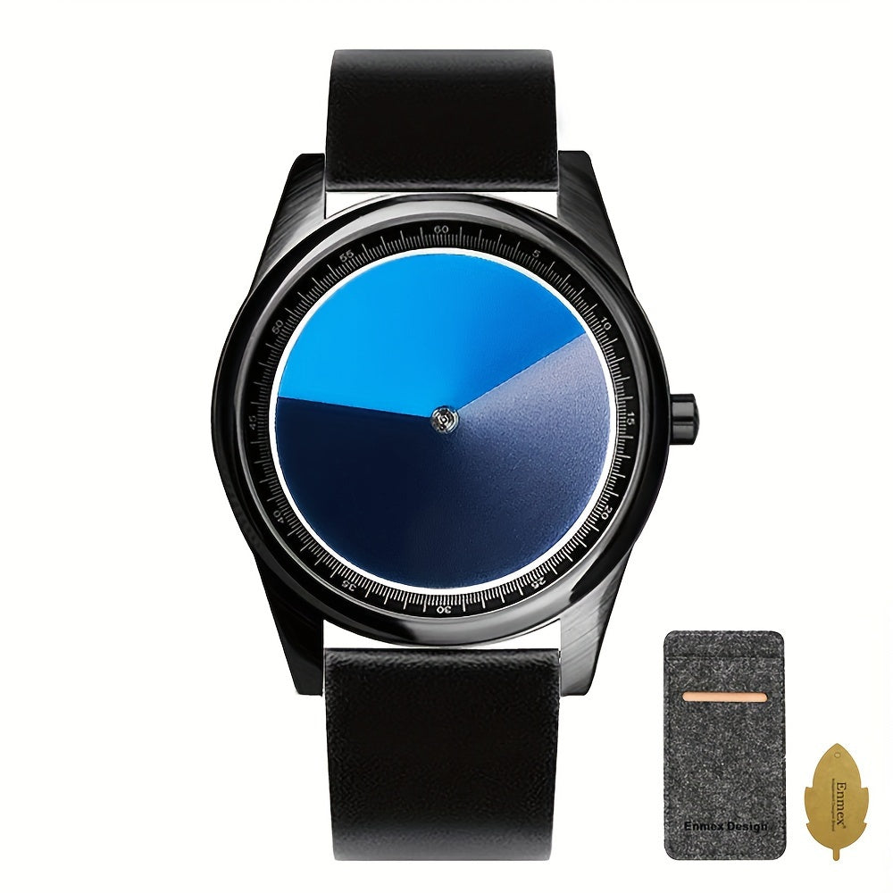 Men's Quartz Watch - Gradient Color Unisex Creative Unique Dial Wristwatch Women Blue Red Green - product detail view 22