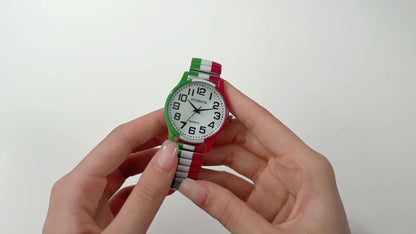 Men's Quartz Watch - Italian Flag Color for Women - Analog Wristwatch with Stainless Steel - product detail view 8