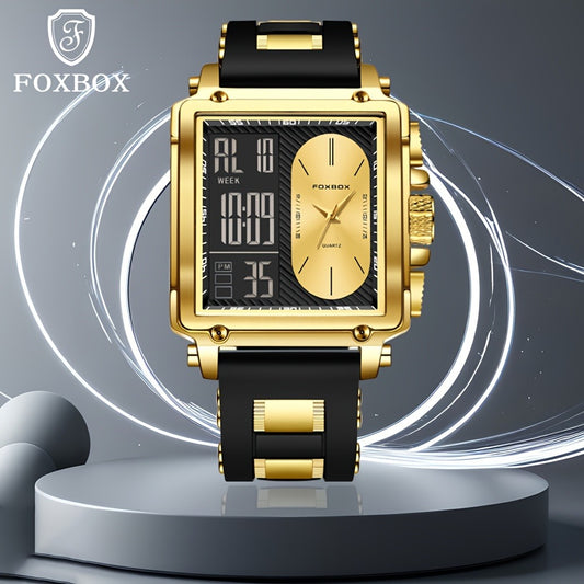 Men's Quartz Watch - LIGE 's Luxury Chronograph - Dual Display Business Wristwatch with World - main product view