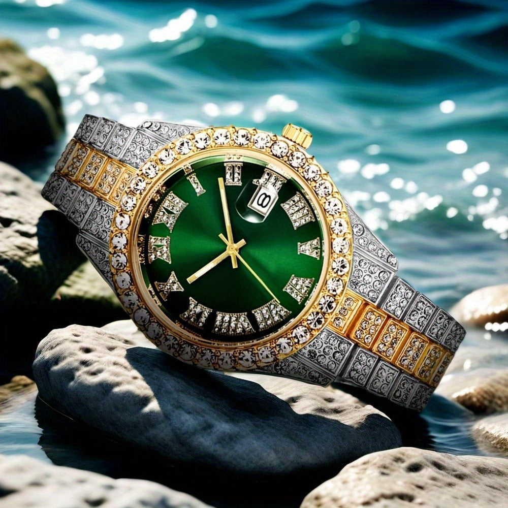 Men's Quartz Watch - Luxury Fashion for & Women - Elegant Gold Silver Tone Wristwatch, Unisex - product detail view 2