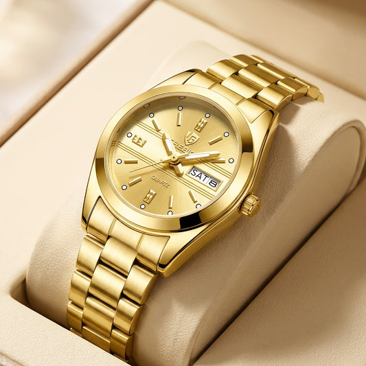 Women's Quartz Watch - Luxury 's Japan Movement Luminous Hands Stainless Steel Band - Elegant - main product view