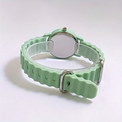 Women's Quartz Watch - Macaron Color Silicone Cute Casual Round Analog Fashion Wrist for Girls - product detail view 10