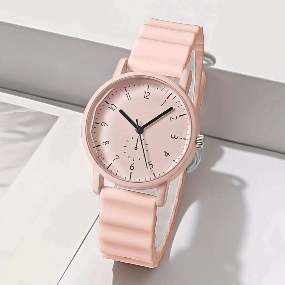 Women's Quartz Watch - Macaron Color Silicone Cute Casual Round Analog Fashion Wrist for Girls - product detail view 13