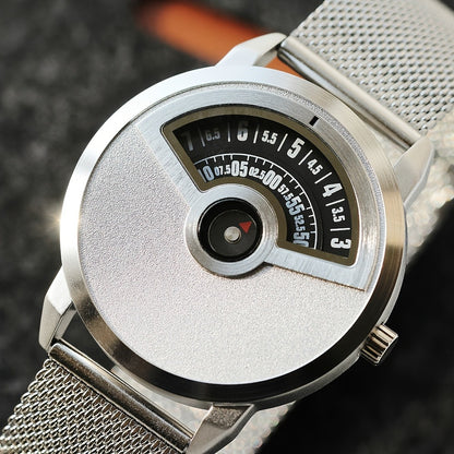 Men's Quartz Watch - Minimalist No-Hands with Stainless Steel Strap - Contemporary Industrial - main product view