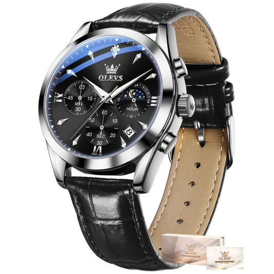 Men's Quartz Watch - Multifunction Chronograph for O1LEVS 6-Hand , Moon Phase, Luminous - main product view
